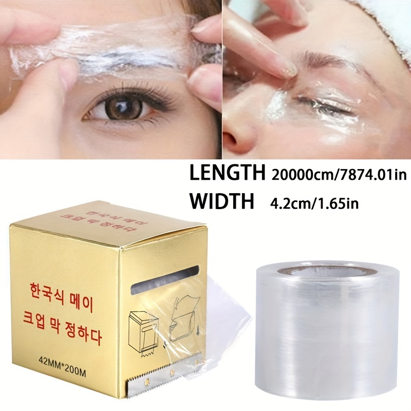 

Tuffking Tattoo For Eyebrows & Lips - Clear Stretchy Protective Wrap With Cutter, 42mm X 200m, Essential For , , And