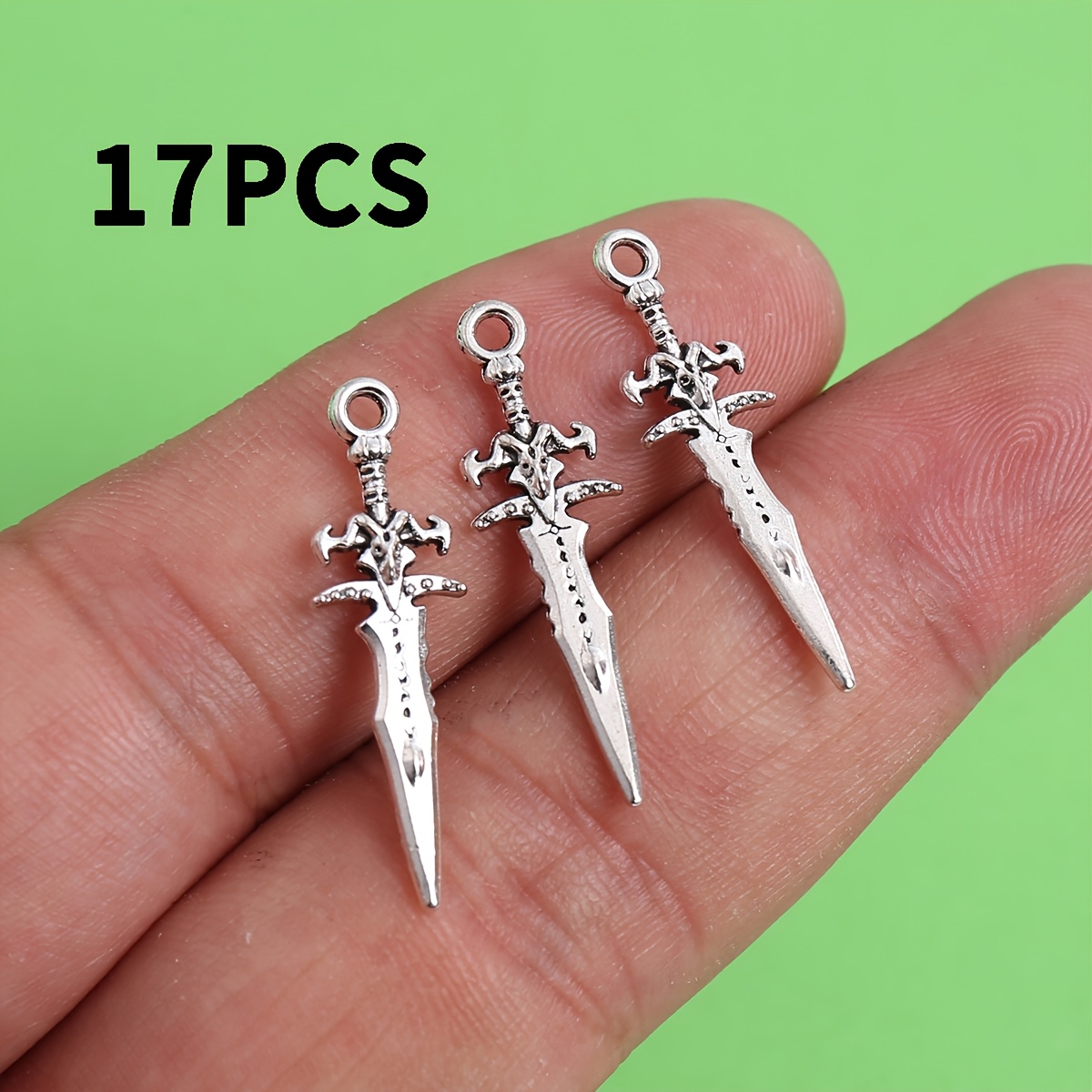 TEMU Set da 17 pezzi di accessori con ciondoli a forma di spada incrociata vintage, forniture per creazione di gioielli fai da te, adatti per di