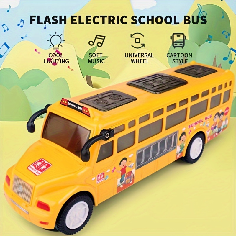 

Interactive Electric School Vehicle Toy With Music & Lights - Ideal Present For Youngsters, Durable Plastic, Made In China