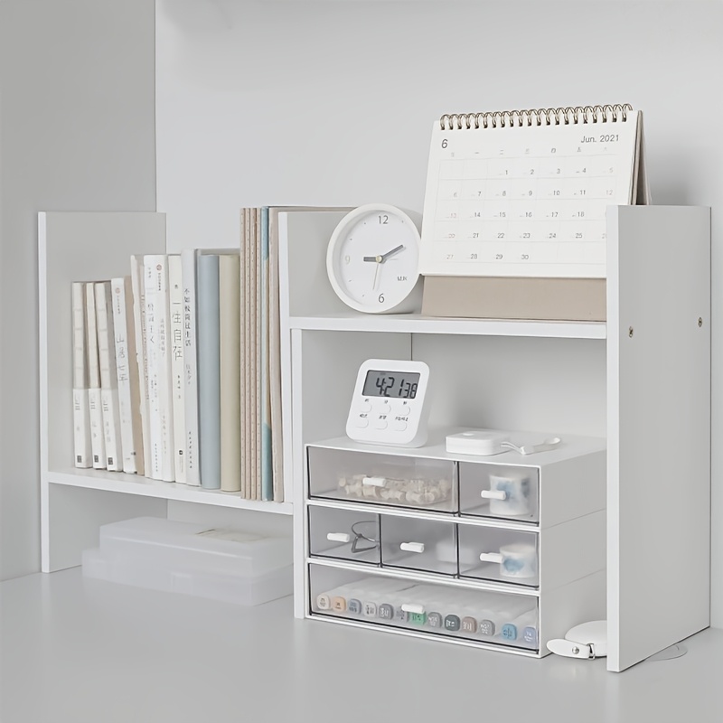 A Retractable And Combinable Desktop Organizer, A Simple Small Bookshelf, And An Office Storage Rack