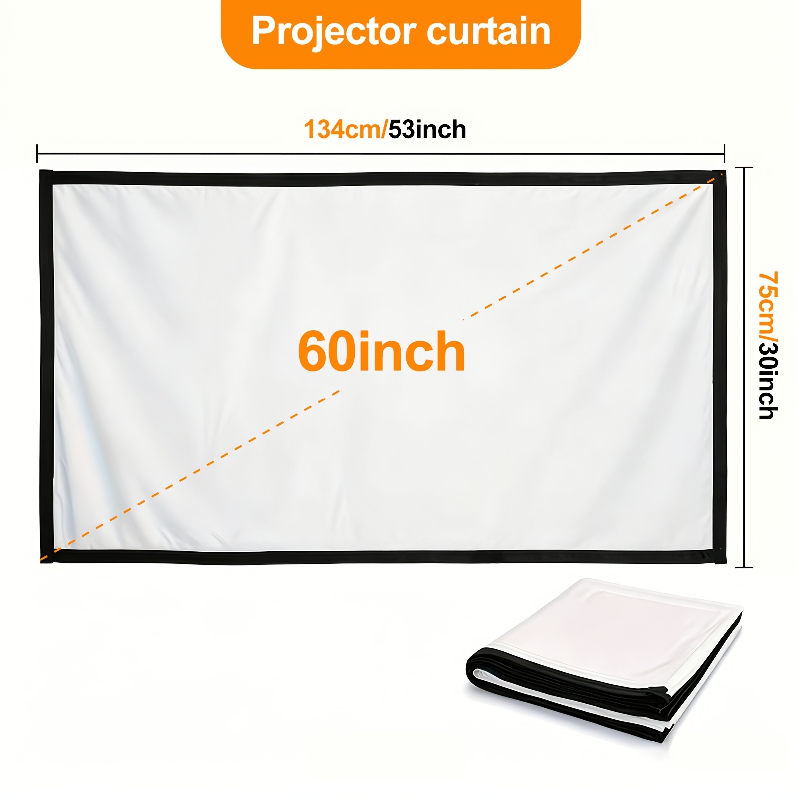 TEMU Écran de projecteur anti-rides portable pliable, plusieurs tailles, utilisation intérieure et extérieure