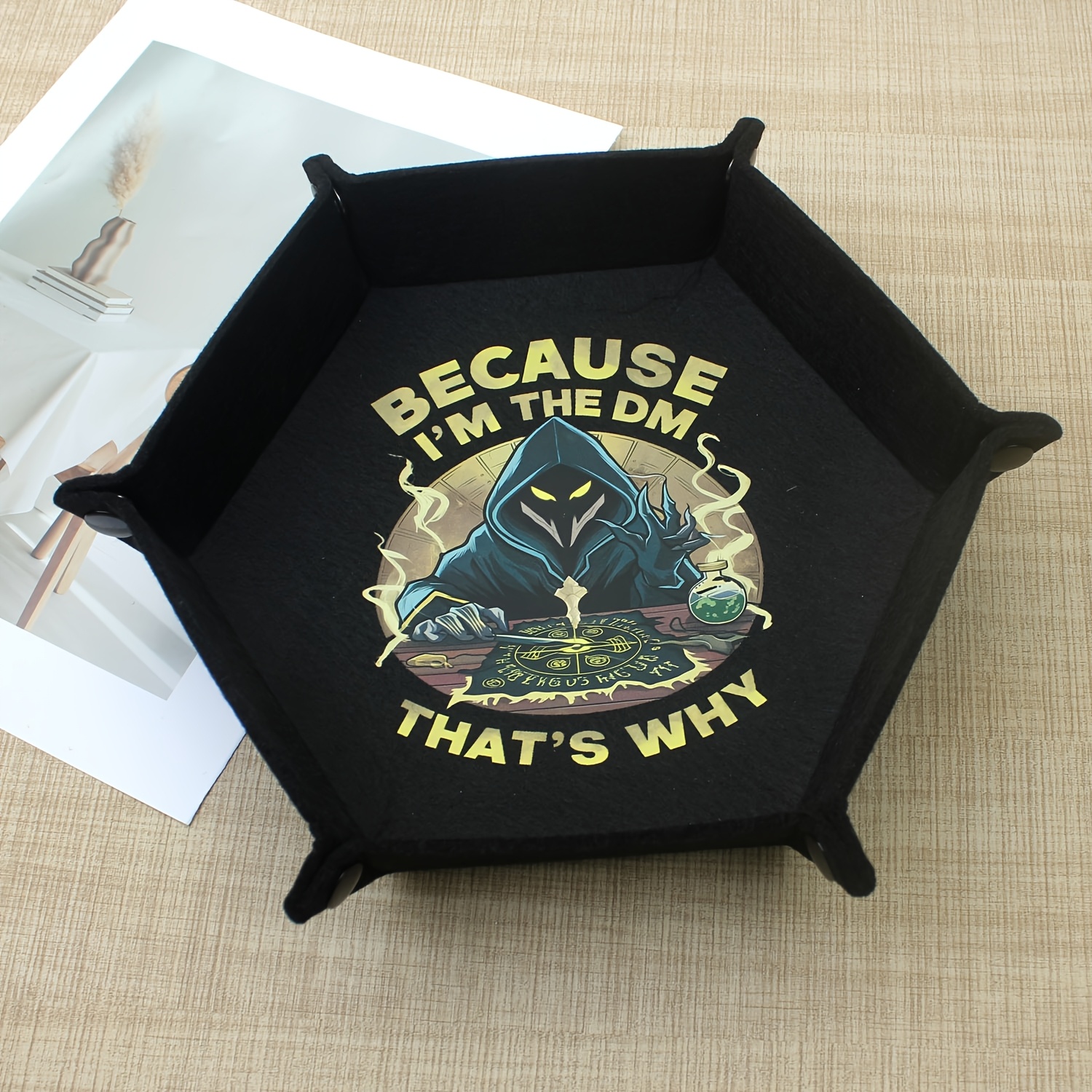 Image of Becaseu I Am Hexagonal Dice Tray For Rpgs, And Tabletop Games