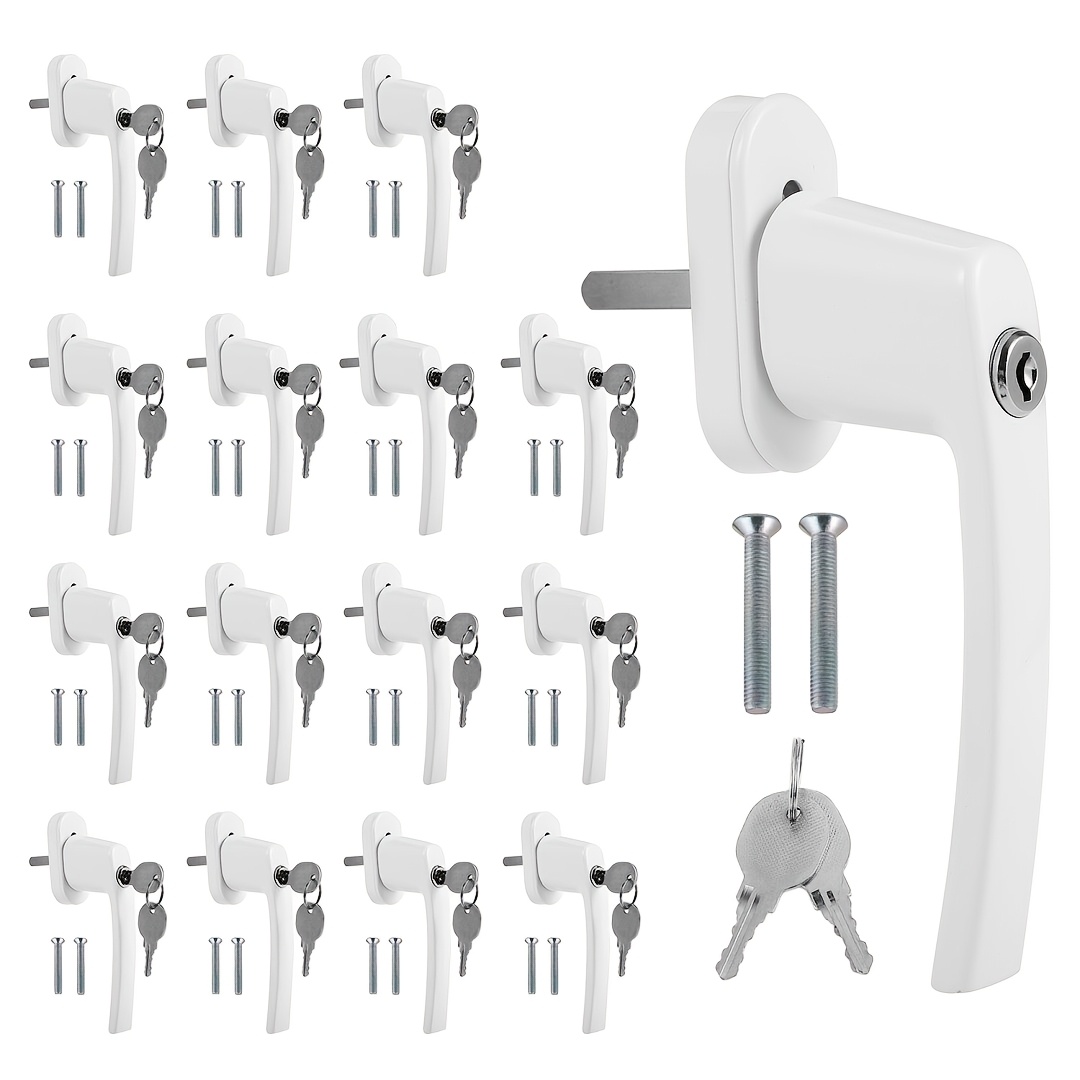 Set Of 16 Lockable Window Lever Handles For Aluminum Windows, Complete With Keys, In