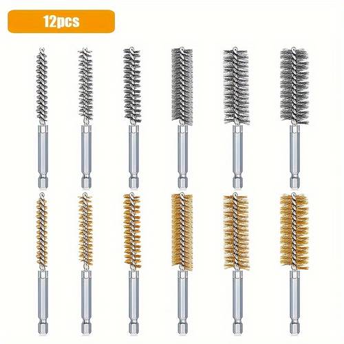 6 12 24pcs 8mm 19mm drilling brushes stainless steel copper cleaning brushes for impact drill metal wire burring cleaning tool