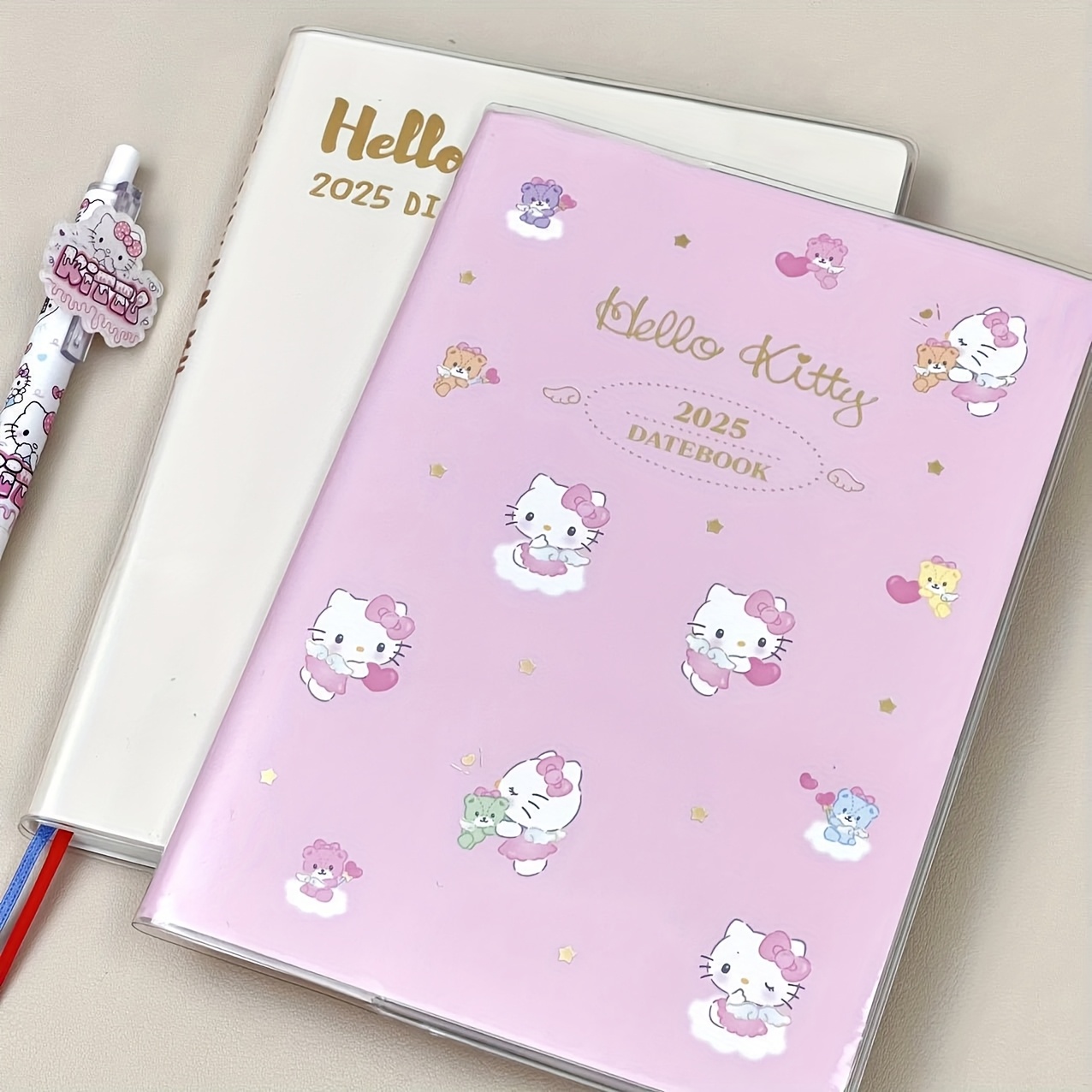 

1pc Sanrio Hello Kitty 2025 Planner, Officially Licensed Paper Diary With Pages, College Ruled, Cartoon Theme, Americana Style, Holiday Gifts, No Feathers