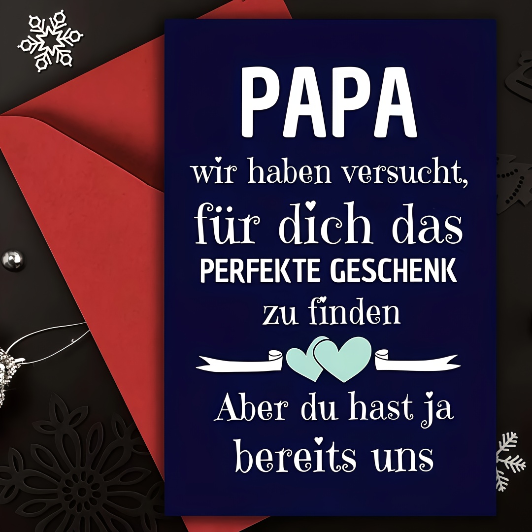 Image of 1 Perfect German Birthday Card - Father's Day - Holiday Greeting Card - Gift For Father - Grandparents - And Celebration Gift Card - High- + Happiness