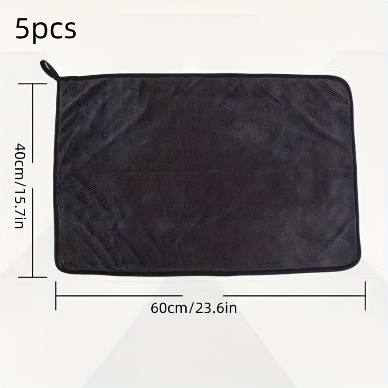 TEMU 5-pack Jumbo Size Ultra-microfiber Cleaning Cloths - Reusable Absorbent Wipes For Car Detailing, Electronics, Kitchen And Bathroom - Textured