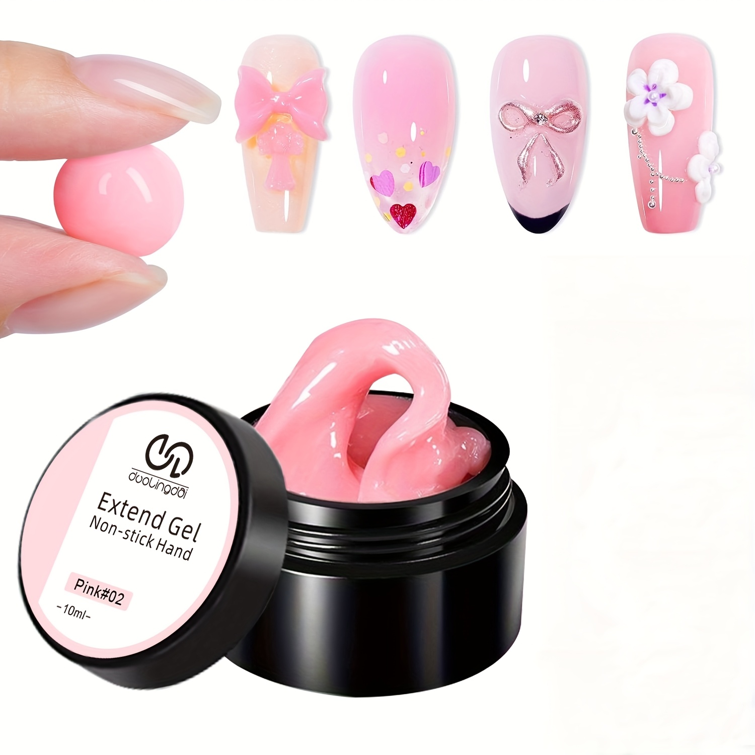 Image of Pink Hand , 3d Sculpting Gel For Carving Patterns Decoration For Nail Extension Gel. Art Hard Gel For Nails 3d Carving Gel For Nail Home, Quick-dry Solid For Nail Gel For Hand Extensions
