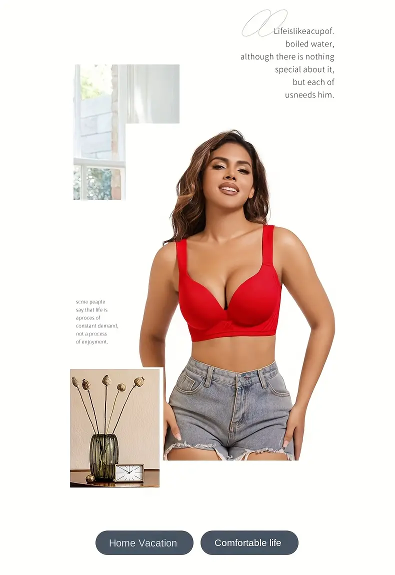 3pcs new comfortable seamless underwear for women thin deep v posterior contour anti sagging no underwire small bust gathered Product details 1