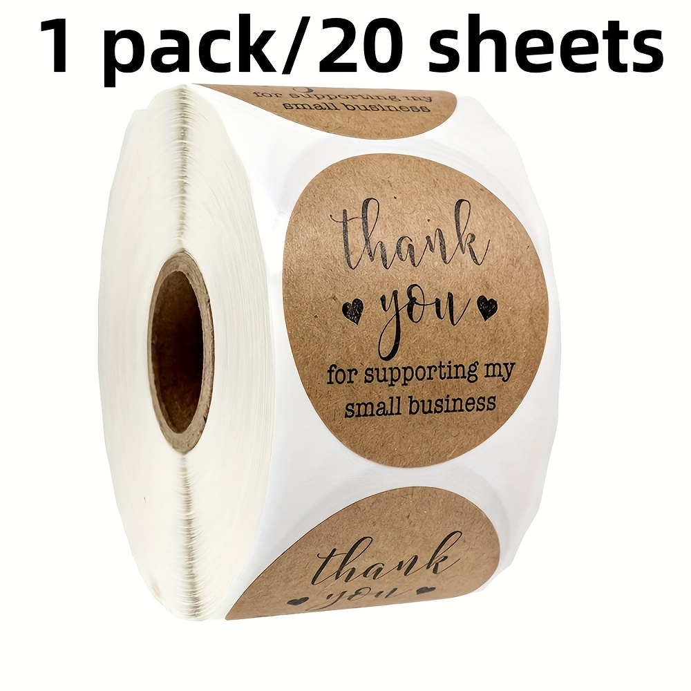 

Paper Thank You Stickers, Round Adhesive Seals For Small , Decorative Stationery Labels, 3 Inch Diameter, Count