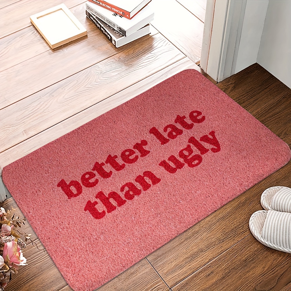 TEMU [customer Favorite] -clean Hand-painted Doormat For Entryway, Kitchen & - Durable , , Washable, Rectangular, For Home Decor