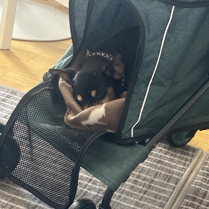 Dog Stroller for Small Dogs and Cats with Storage Basket