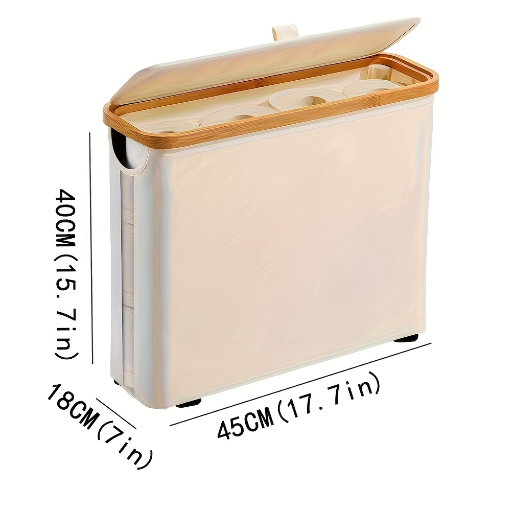 Toilet Paper Basket, Bamboo Toilet Paper Storage - Ultimate Bathroom Storage with Bamboo Lid, Large Toilet Paper Holder Can Hold 9 Rolls, Bathroom Toilet Paper Storage Cabinet, Toilet Paper Storage Containers 6 Toilet Paper Basket, Bamboo Toilet Paper Storage - Ultimate Bathroom Storage with Bamboo Lid, Large Toilet Paper Holder Can Hold 9 Rolls, Bathroom Toilet Paper Storage Cabinet, Toilet Paper Storage Containers - Image 6