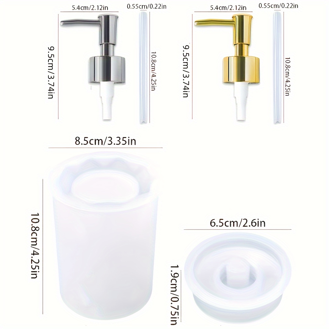 E-shop 6er-Set Silikonform Epoxidharzformen, Harzgussformen-Set, Silikonform Flasche und Pumpe und Strohhalm, Harzformen für Flaschen Badezimmer,