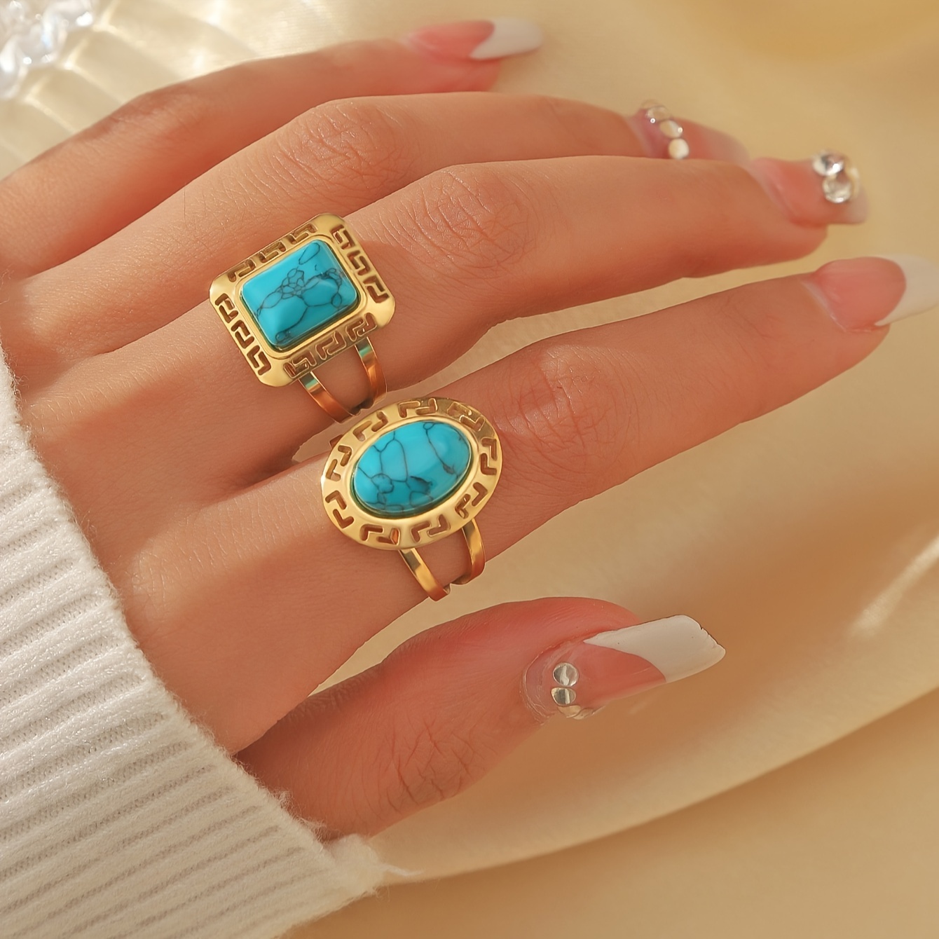Stylish Stainless Steel Geometric Retro Ring