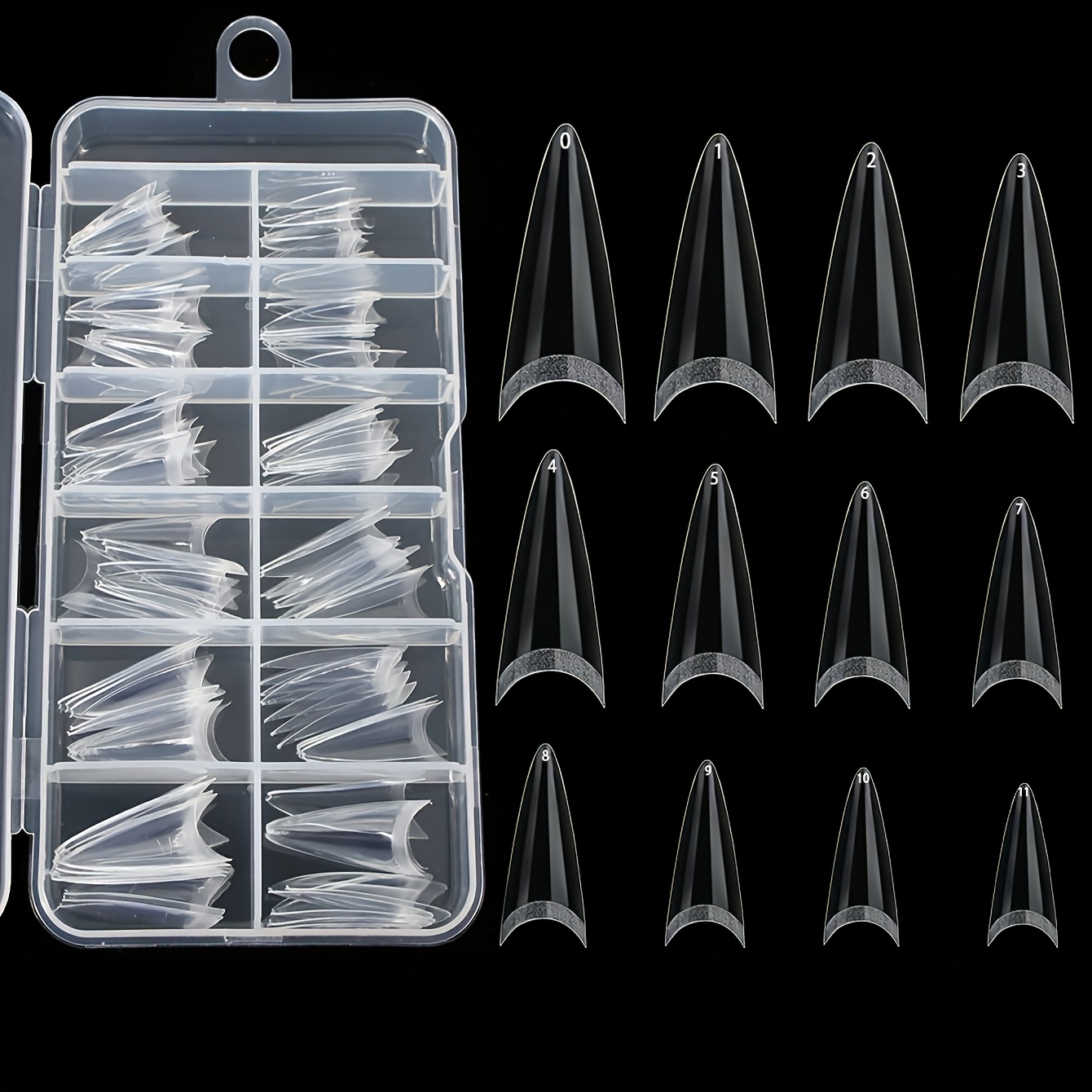 TEMU 120 Uñas Postizas Cortas, Uñas de Tacón de Aguja de Gel Cortas, Media Cubierta, Forma de , Puntera Acrílica, Uñas Artificiales Afiladas para