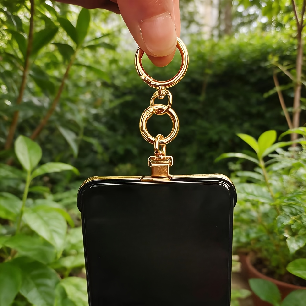 E-shop Luxus Goldener Handy-Anhänger, Metallschlaufe -Verlust-Anhänger, Premium-Accessoire. Metallschlaufe Handy-Anhänger, Universelles