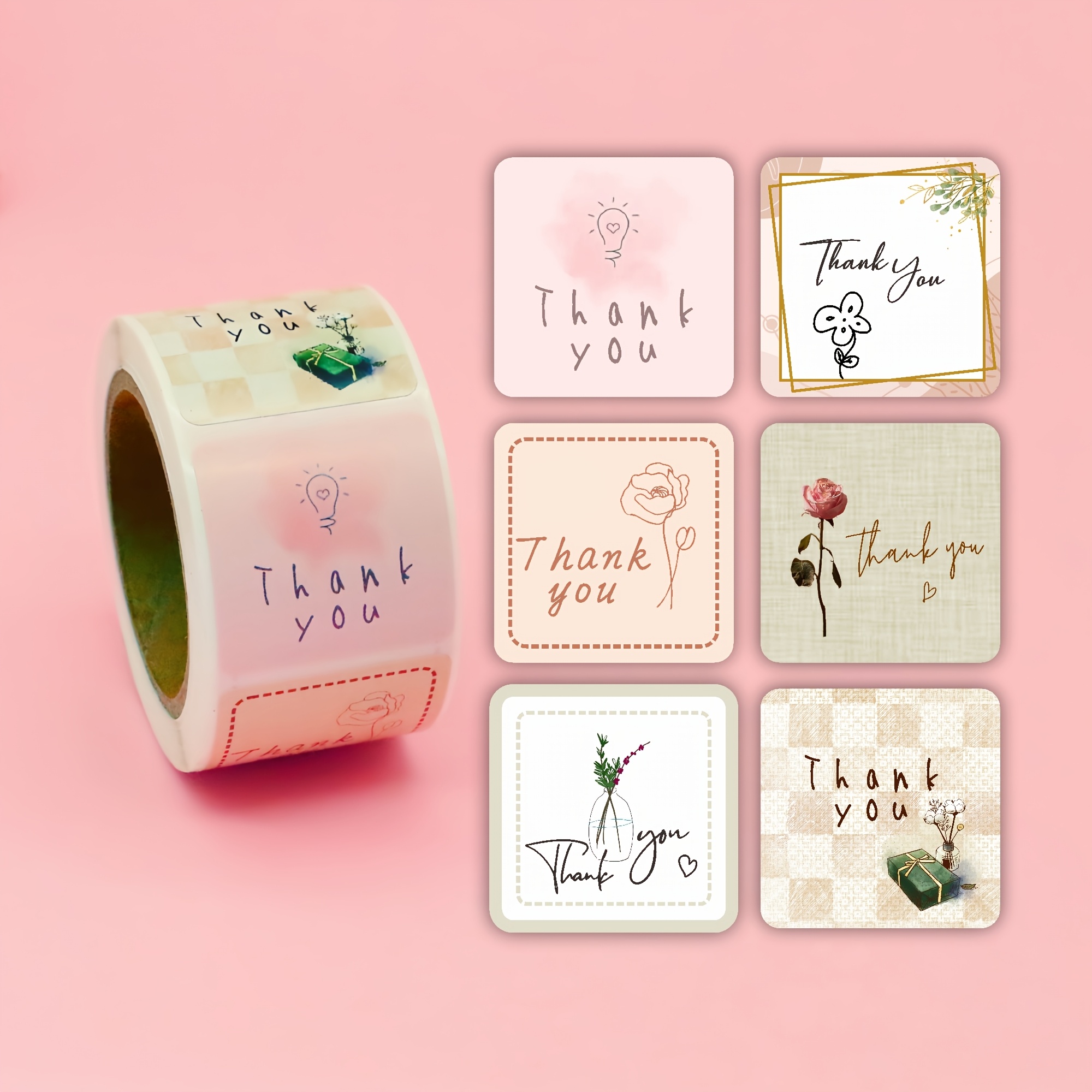 TEMU 300pcs Small Thanks Sticker Handmade Small Business Package Sealing Adhesive Label
