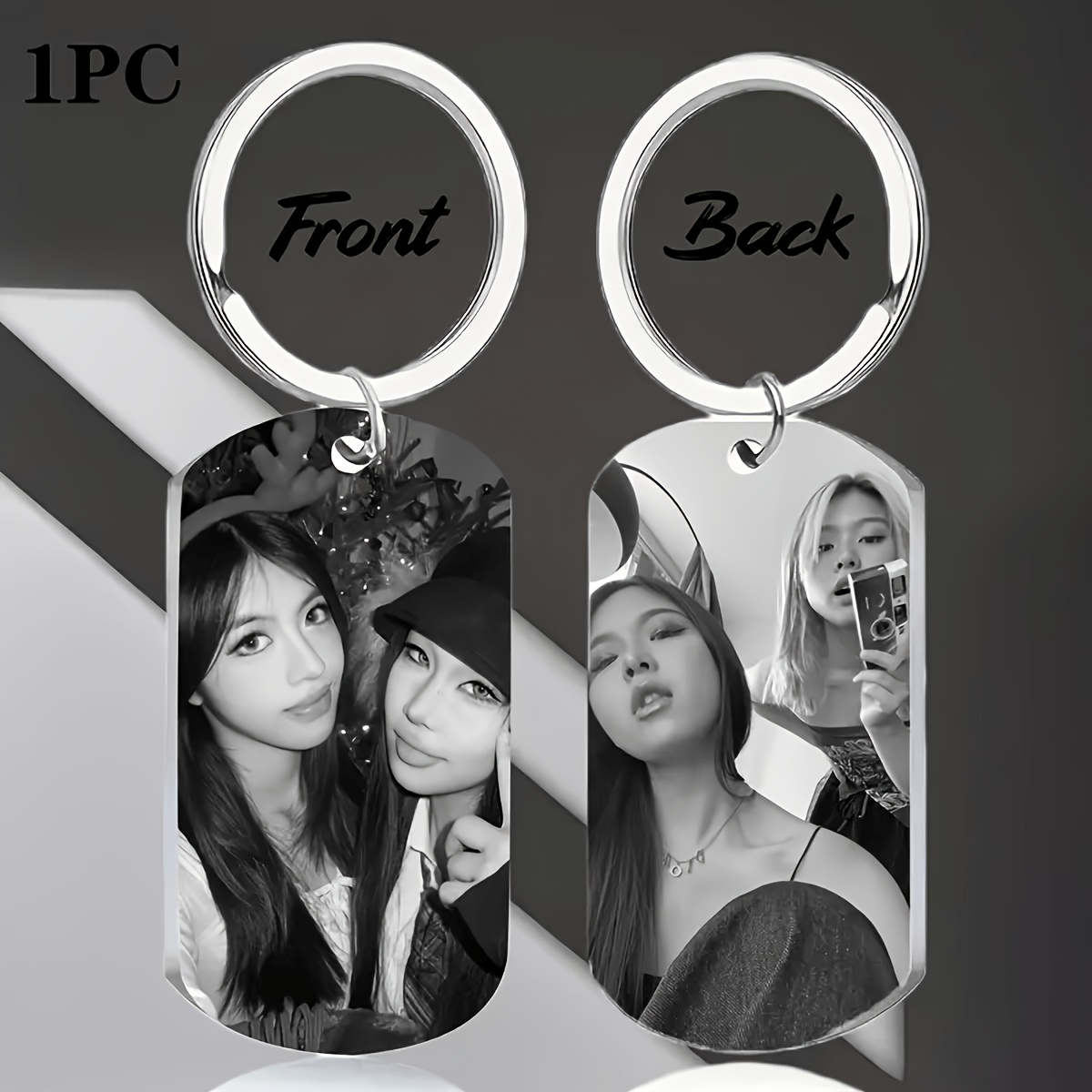 TEMU 1pc Custom Photo/text Engraved Keychain - Personalized Tag For Men, Boyfriend, Dad Diy Key Tag - Durable Metal Gift For Father's Day, Holidays,