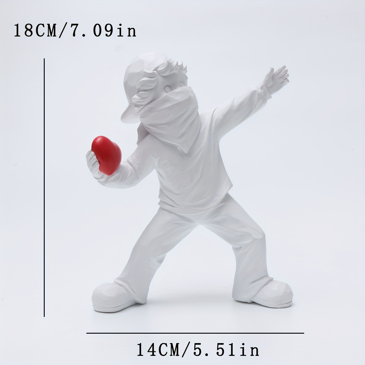 Image of Adorable, Resin Love - Stone Thrower Statue For Decor, Day/father's Day/ Day, Statues For Home Decor