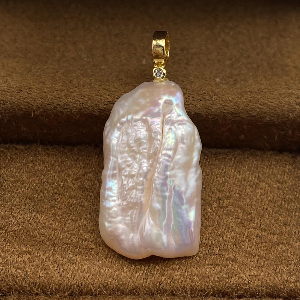 27mm Baroque Irregular Natural Freshwater Pearls Pendant, Simple , 1pc , Each Shape , Not Including Chain And Box