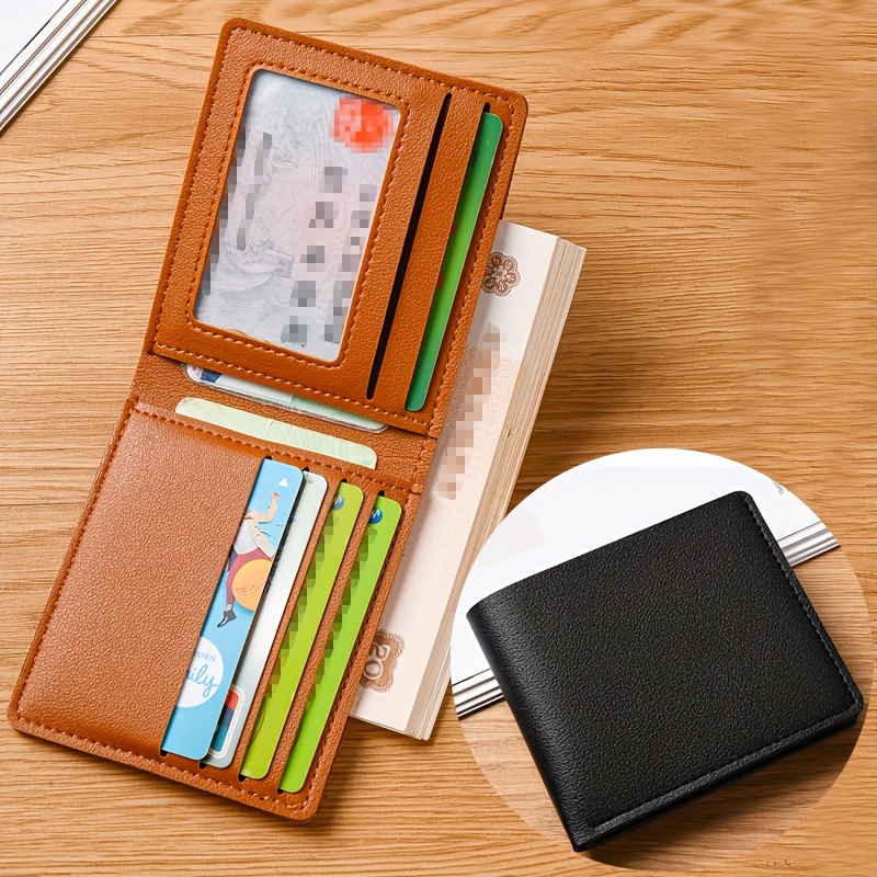 

Compact Men' - Slim Brown Card Holder With Multiple Slots For Credit Cards, Ids, And Cash, Use And Travel