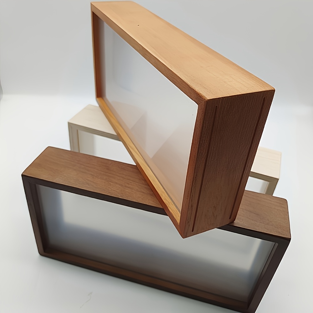 wooden display cabinet frame set with double sided acrylic transparent windows shadow box for dry flowers and room decorations diy display cabinet wooden box frame   flower accessories suitable for  