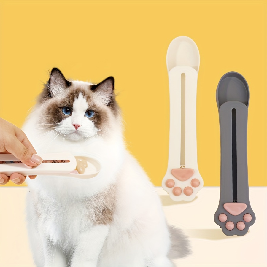 

Cat Paw-shaped Lickable Treat Dispenser - 1pc Plastic Cat Feeding Spoon For Healthy Snacks