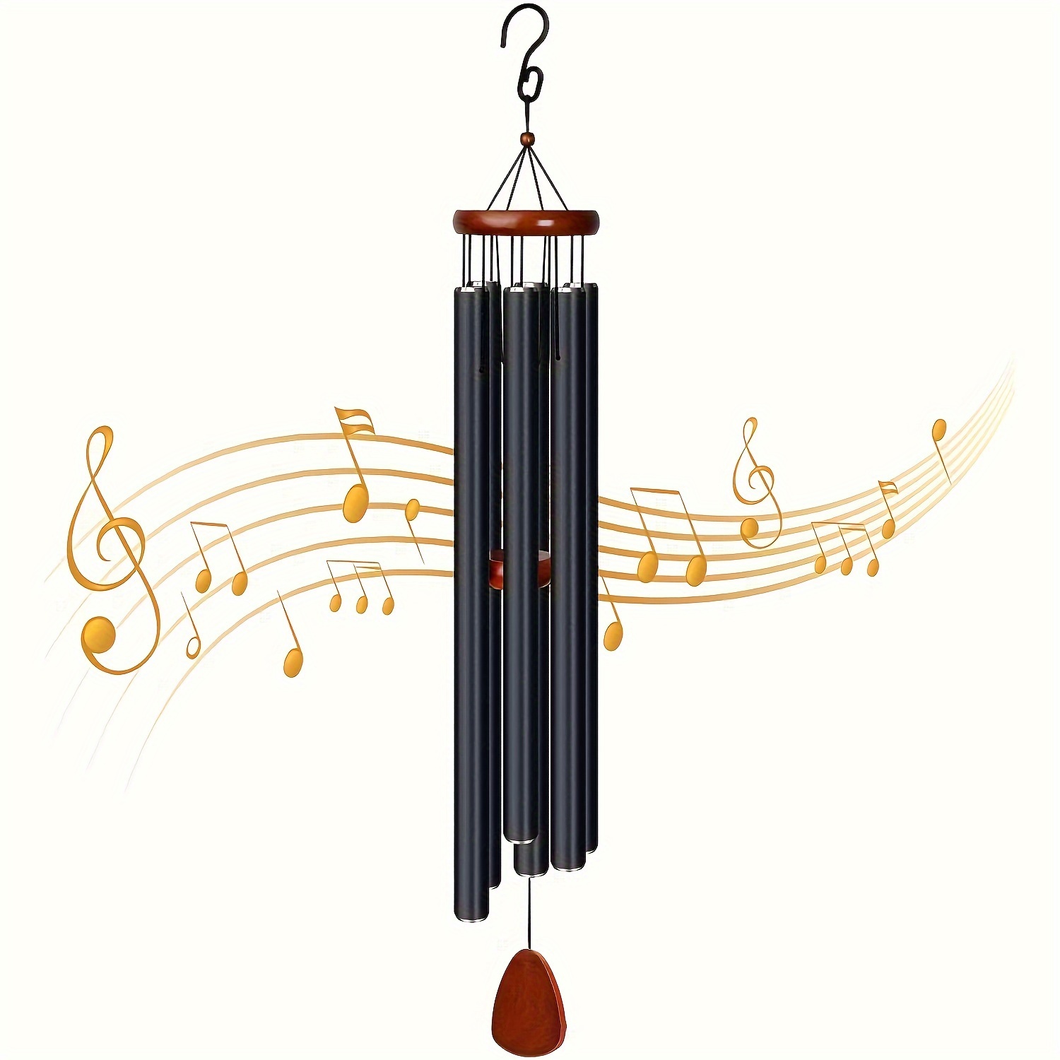 

Soothing 25" Deep Tone Wind Chimes - Aluminum, Ideal For Porch & Garden Decor, Great Gift For Mom And Grandma