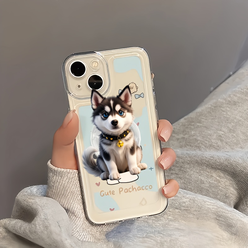 

1pc Cute Bell-husky Pattern Acrylic Phone Stand, Multi-functional Portable, 360-degree , Waterproof, Fits Phone Cases