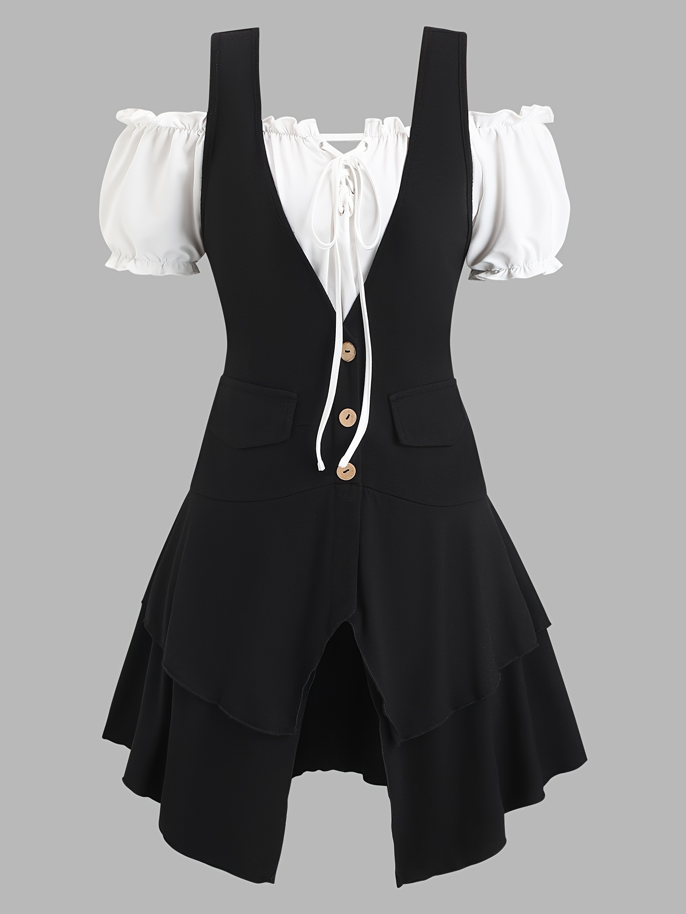 womens spring block gothic steampunk dress - Temu Cyprus