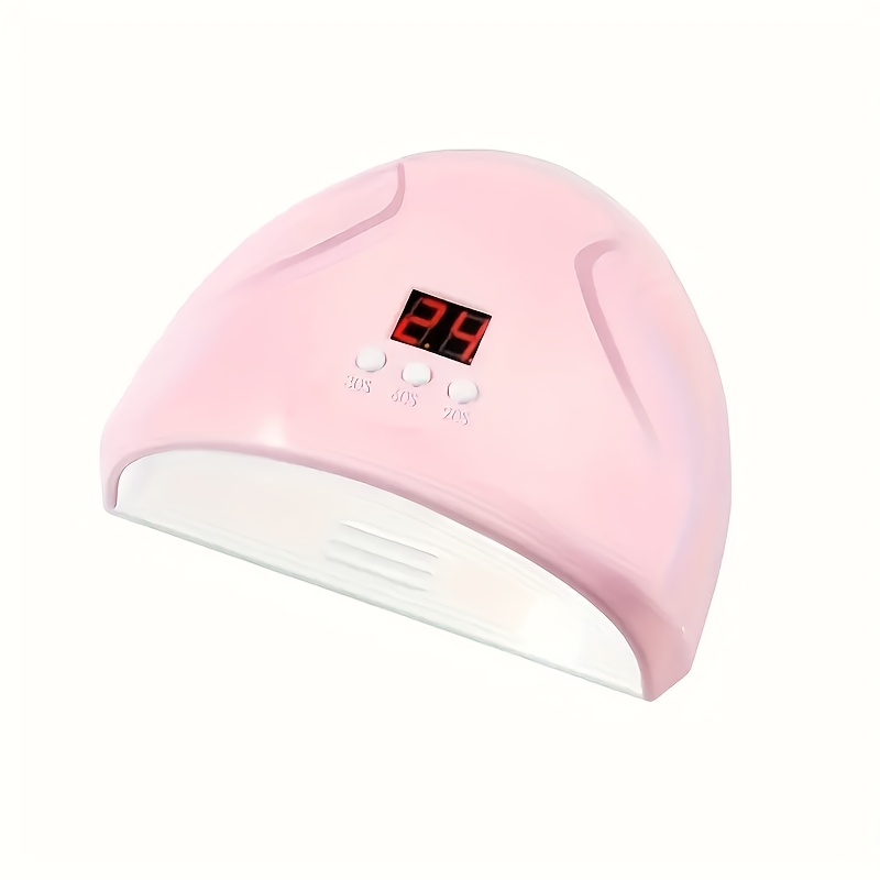 TEMU 1pc Rechargeable Uv Led Nail Lamp With Digital Display - Usb Powered, Gel Polish Dryer And Curing Light, Automatic Sensor For Nail Art At Home