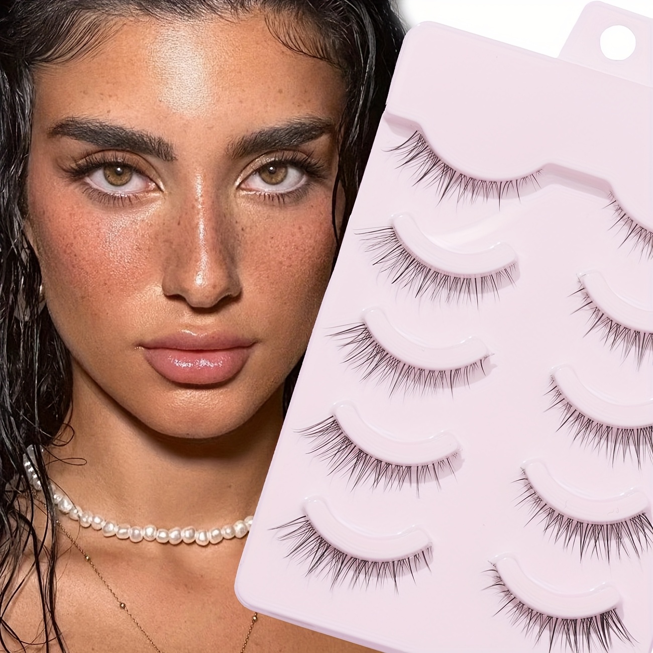 Image of 5 Pairs Of Cross Fairy Hair Transparent Eyetail Elongated False Eyelashes Commuting, Travel, Dating Makeup And Other Party False Eyelashes