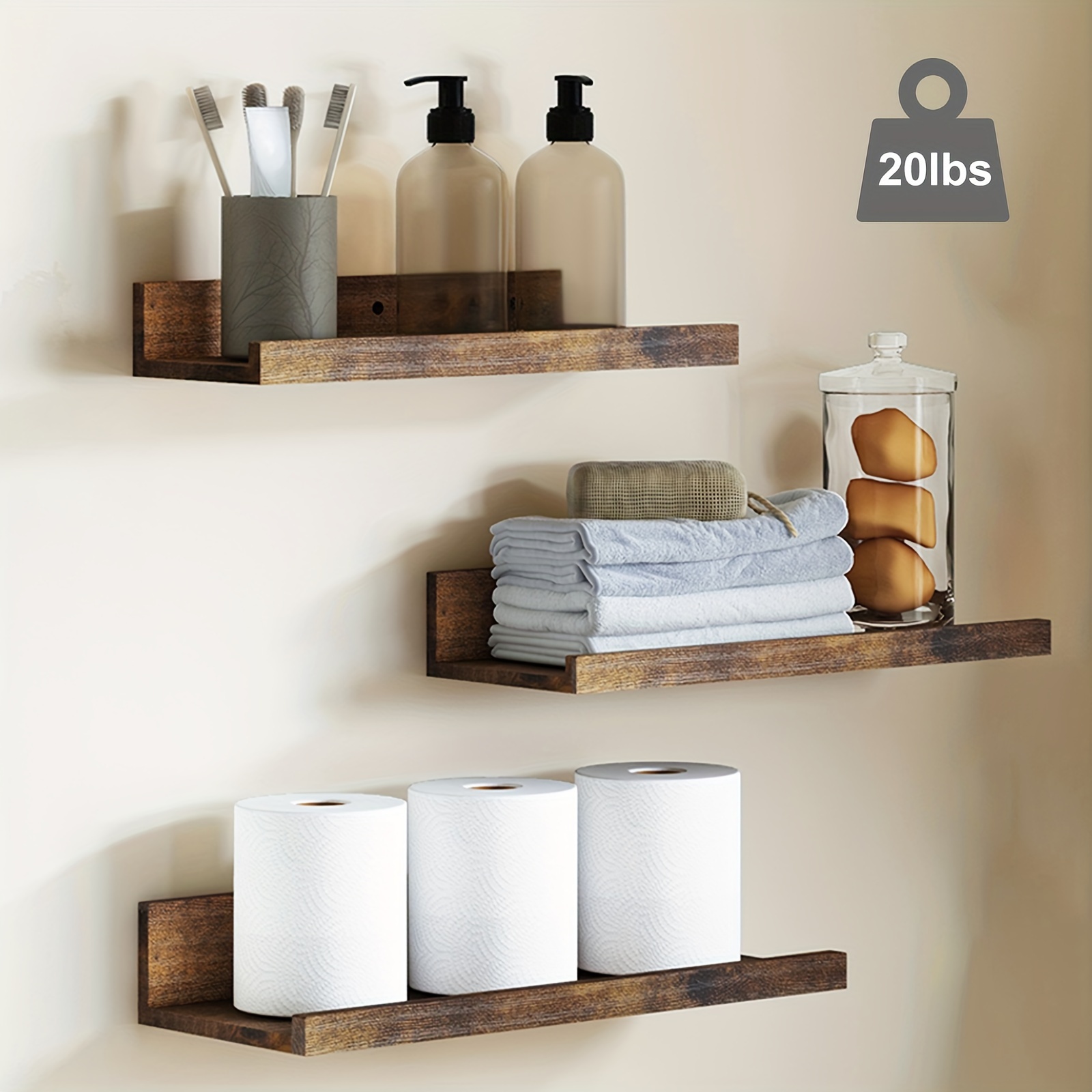 6pcs Floating Shelves Heavy Duty