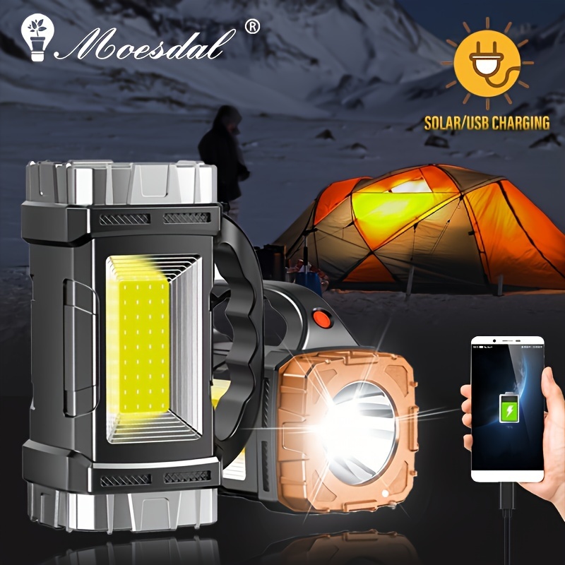 

Lanterne LED Rechargeable Solaire & USB Moesdal - Lampe de Camping Polyvalente avec Power Bank, 7 , Lampe de Poche Latérale pour Randonnée, Pêche &