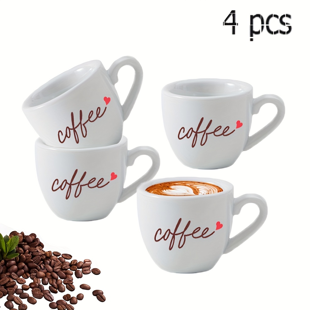2 ounce coffee mug with saucer, ceramic espresso cup set of 6 - white |  Free Shipping On Items Shipped From Temu | Temu