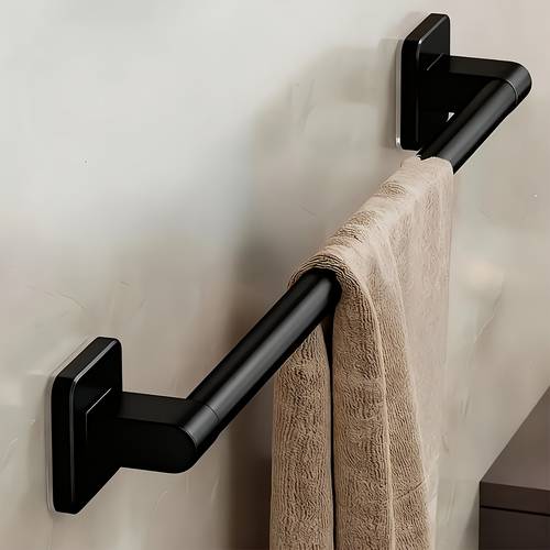 1pc 40cm punch free heavy towel rack suitable for bearing black bathroom towel rack bathroom storage tool behind bathroom door