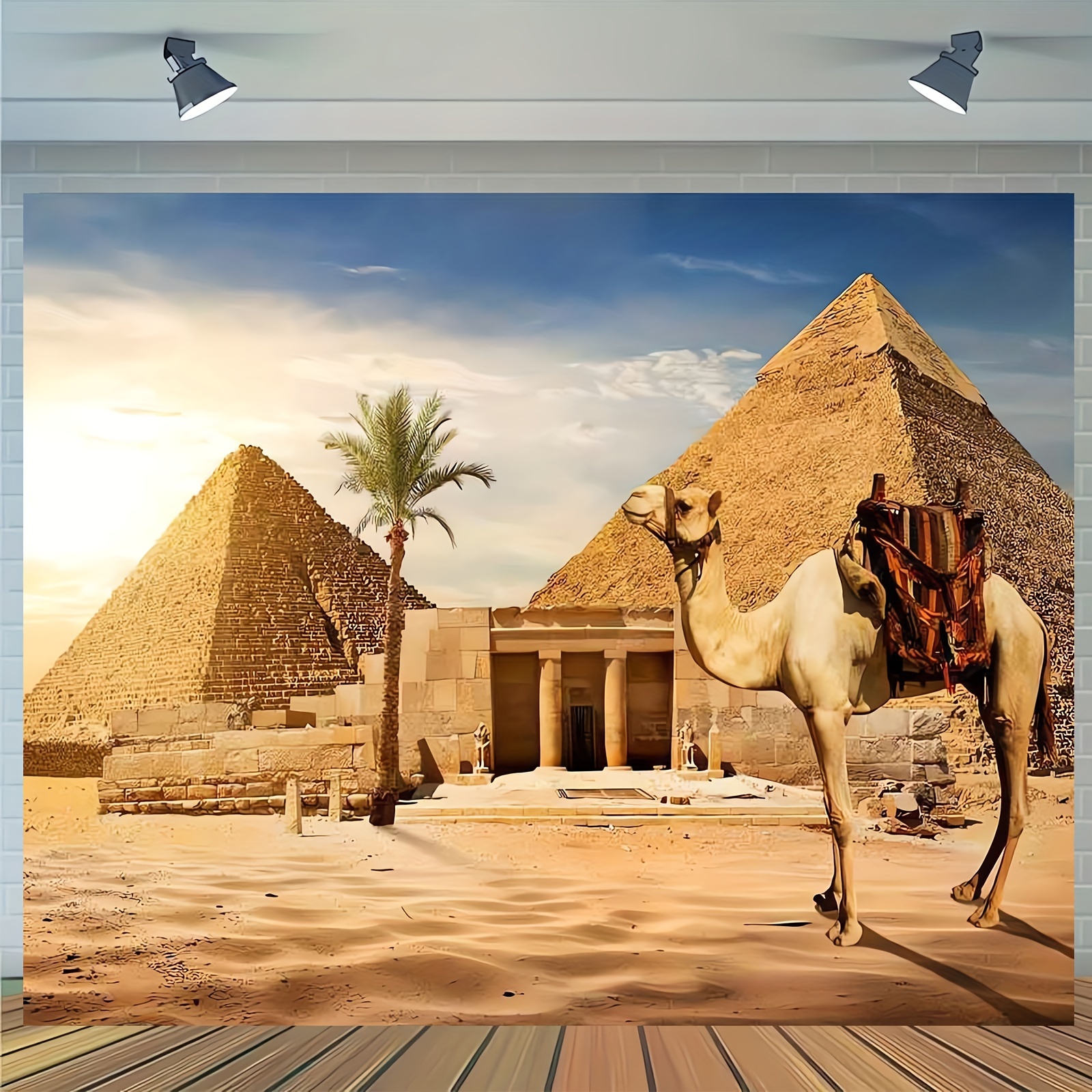 1pc pyramid backdrop     country egypt pyramid camel photography backdrop photo photography background props studio indoor decorations details 6