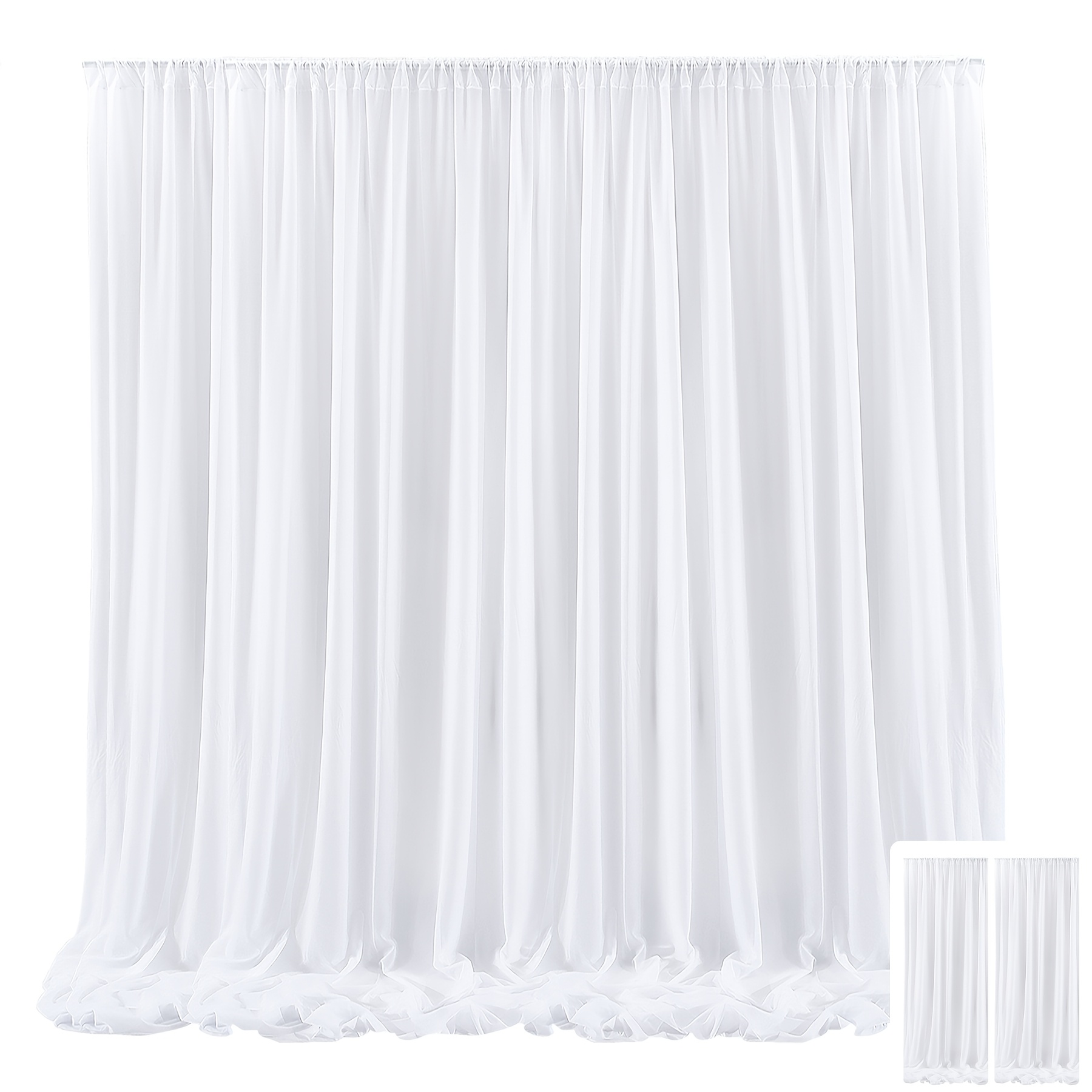 TEMU 2pcs, 10ft*10ft Tulle Backdrop Curtain For Party, Sheer Backdrop Curtains For Wedding Birthday Party Photo Shoot Decorations