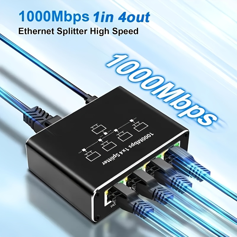 LAN Splitter 1 Auf 2 Gigabit 1000Mbps – Ethernet Switch Mit 2 Ports & Type-C Stromversorgung