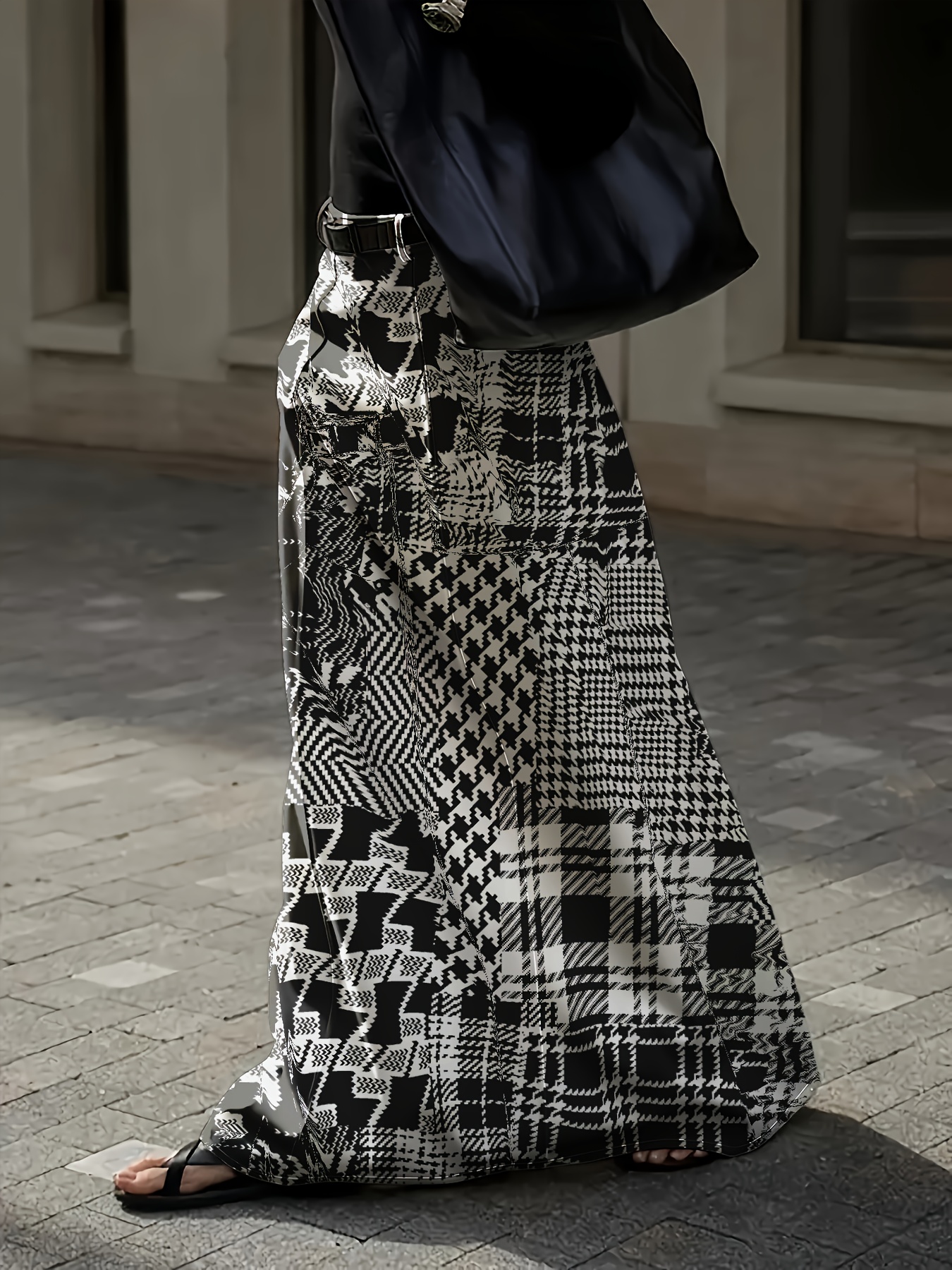 vintage style high waisted long skirt made fabric Temu