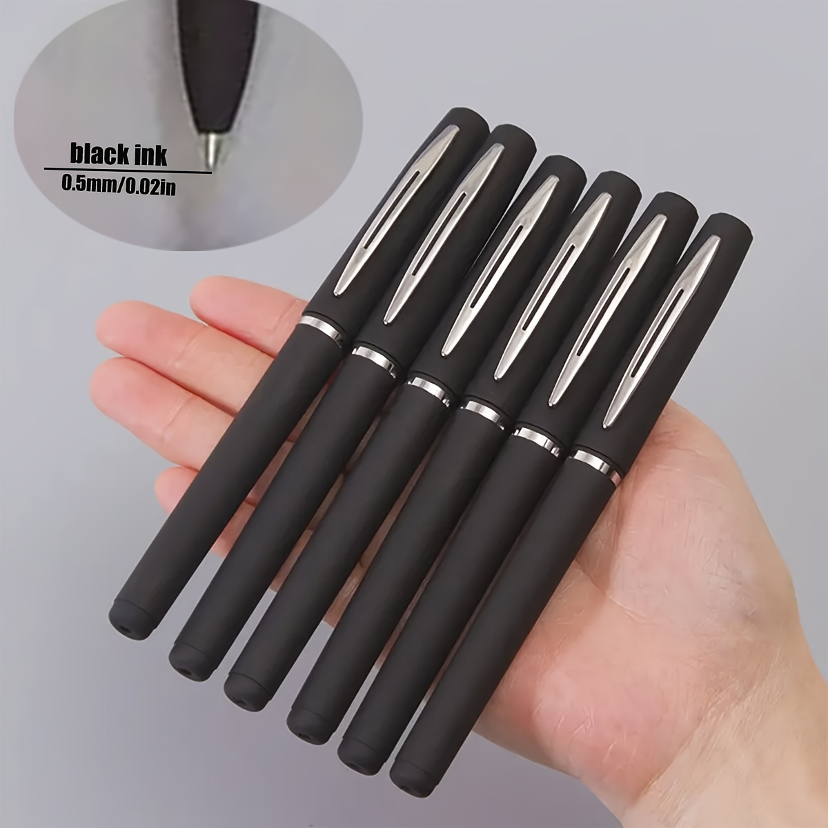 

5pcs Business Signature Pen Set - Black Ink Large Capacity Gel Pen - Smooth Writing Signature Pen For Office And School