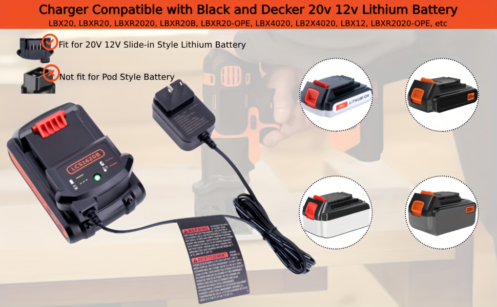 Radial De Bateria 20 Volt LithiumIon Battery Charger LCS1620 For