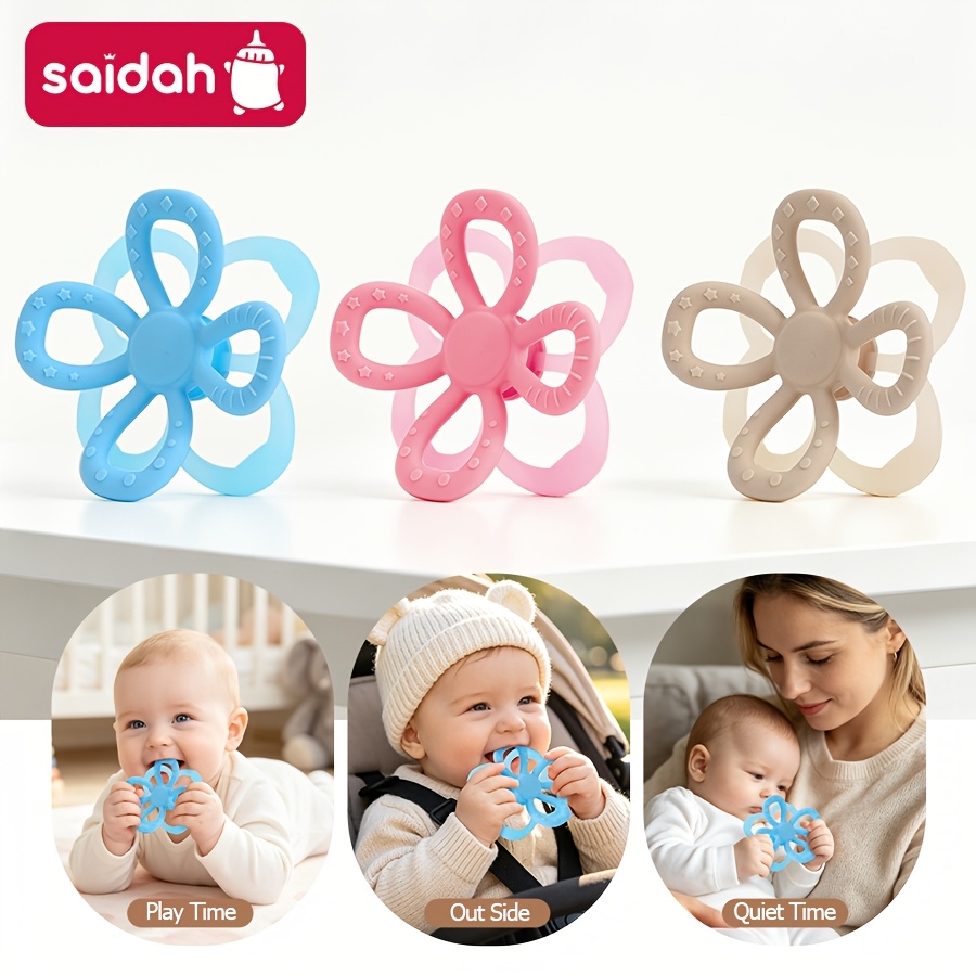 SAIDAH Soft Silicone Teether Ball for Infants