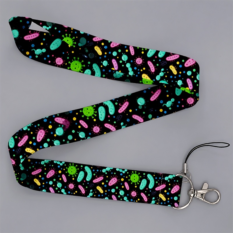 TEMU Cordón con estampado temático de bacterias y virus 2D 1 estilo, accesorio para teléfono con soporte para trabajo y , con para smartphones y