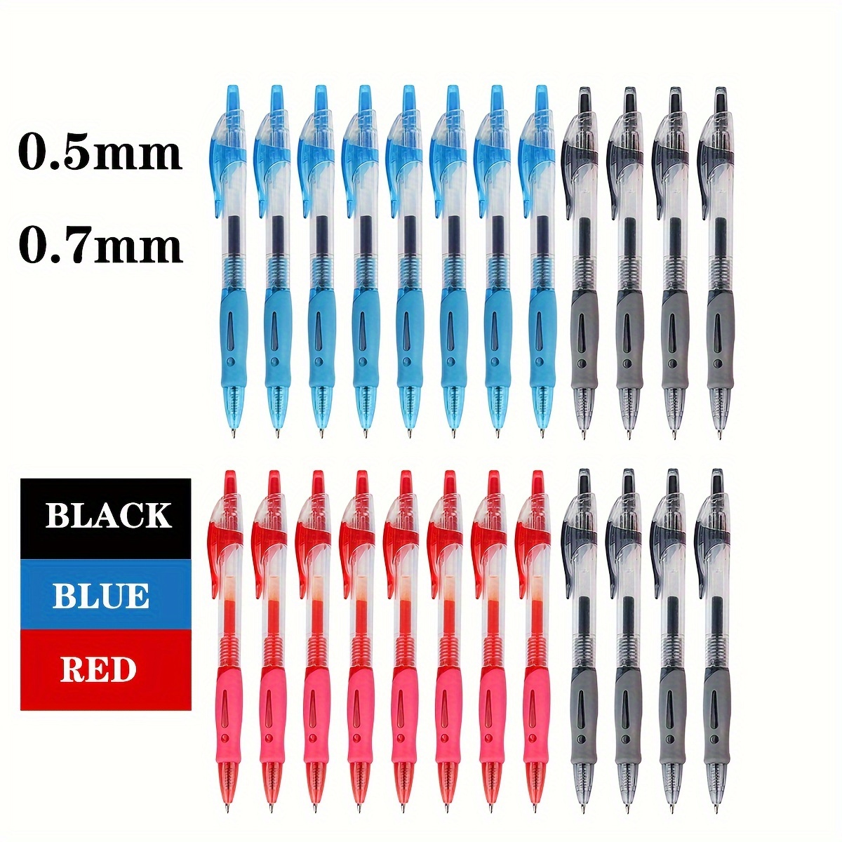 

Bulk Piece Of 12 Retractable Gel Ink Pens - Bold Black, Perfect For Students & Professionals