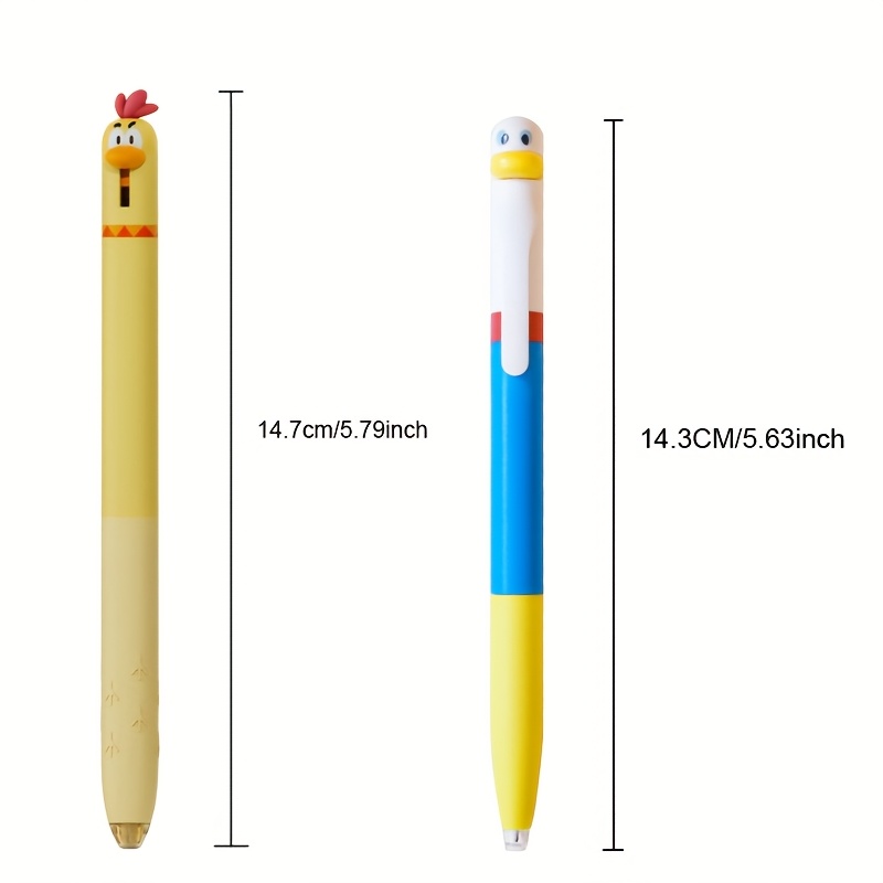 8pcs duck and chick gel pen creative duck rotate gel pen chick   pen 0 5mm black writing pen office supplies small gift Product details 1