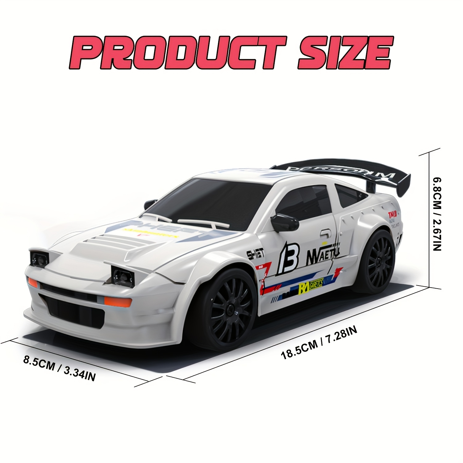 1:24 Scale 2.4GHz Remote Control Car Remote Control Four-wheel Drive Drift Car 15KM/H Drift Car With Front And Rear LED Lights Drift Tires For Boys And Girls Over Six Years Old Birthday, Holiday Gifts