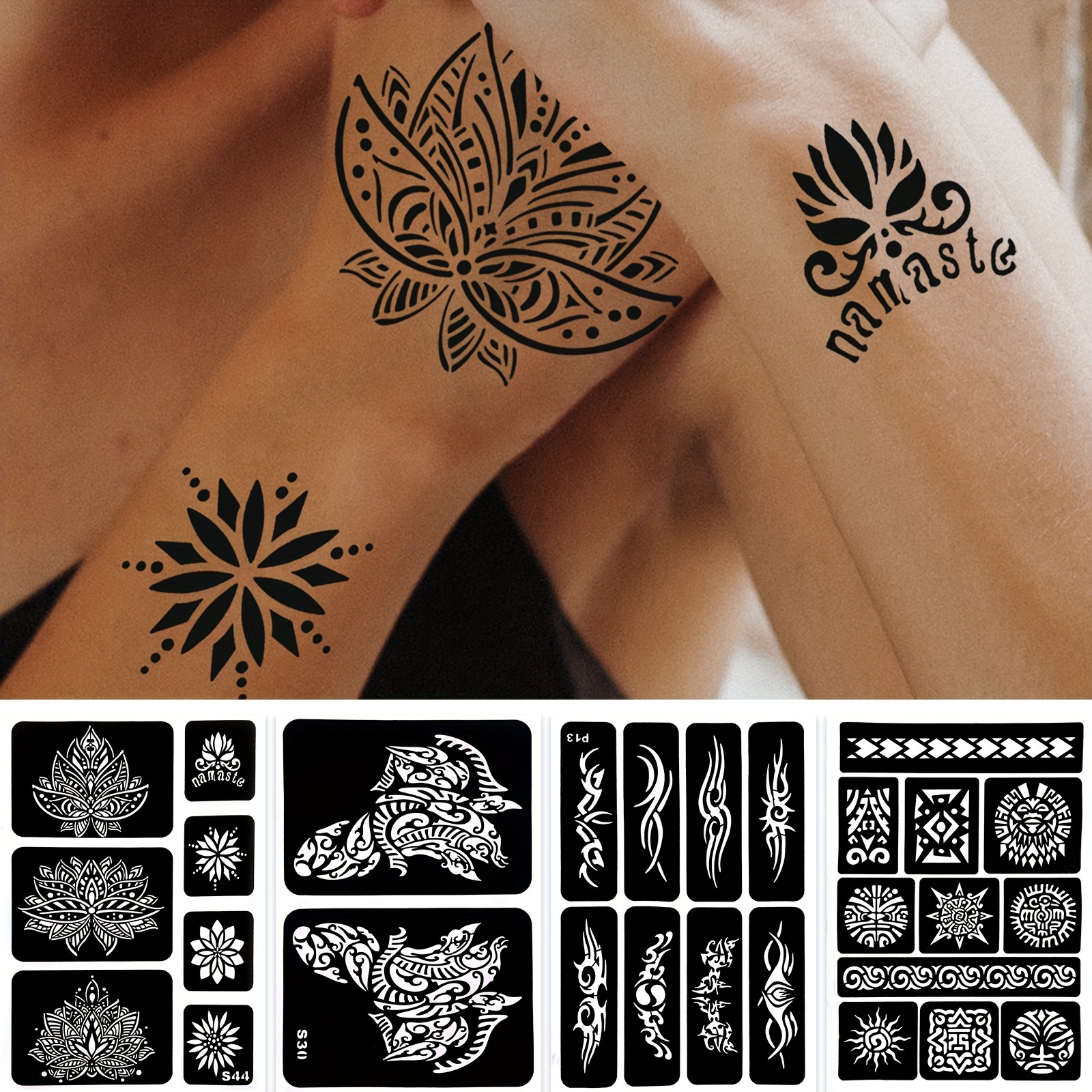 Tattoo Kit Tattoo Stencil Reusable Temporary Tattoo Stencil Airbrush Tattoo  Stencils Cool Stickers For Men Women And Kids - Beauty & Health - Temu Spain