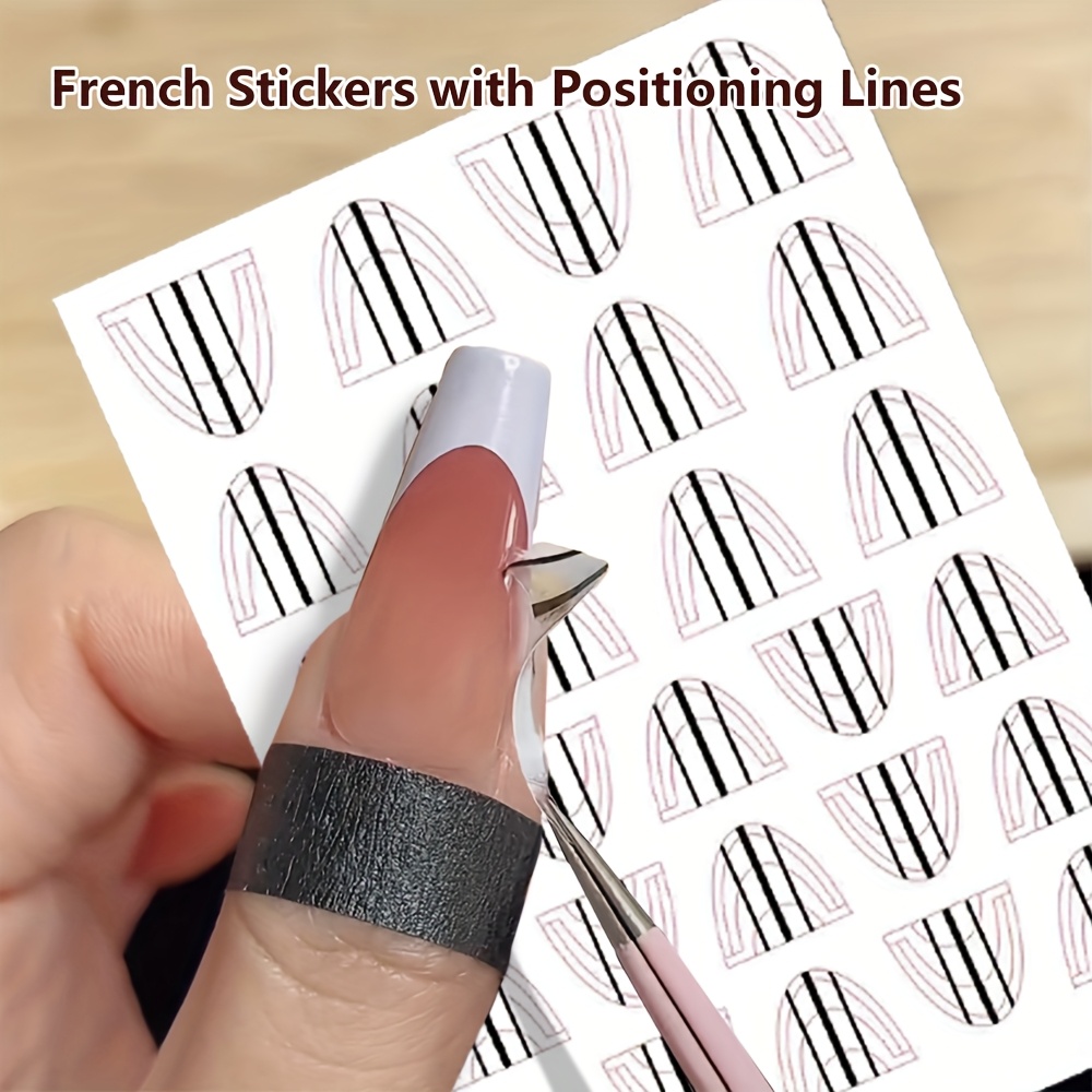1pc Nail Art Hollow Sticker, New Nail Art Plate Template With Positioning Line To Draw Grid Pattern And French Pattern On Surface Quickly For Woman As A Gift